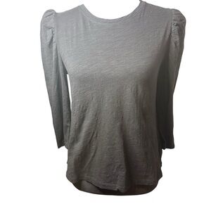 Eri + Ali | Anthropologie | Black 3/4 Puff Sleeve Adagio Knit Top | 100% Cotton